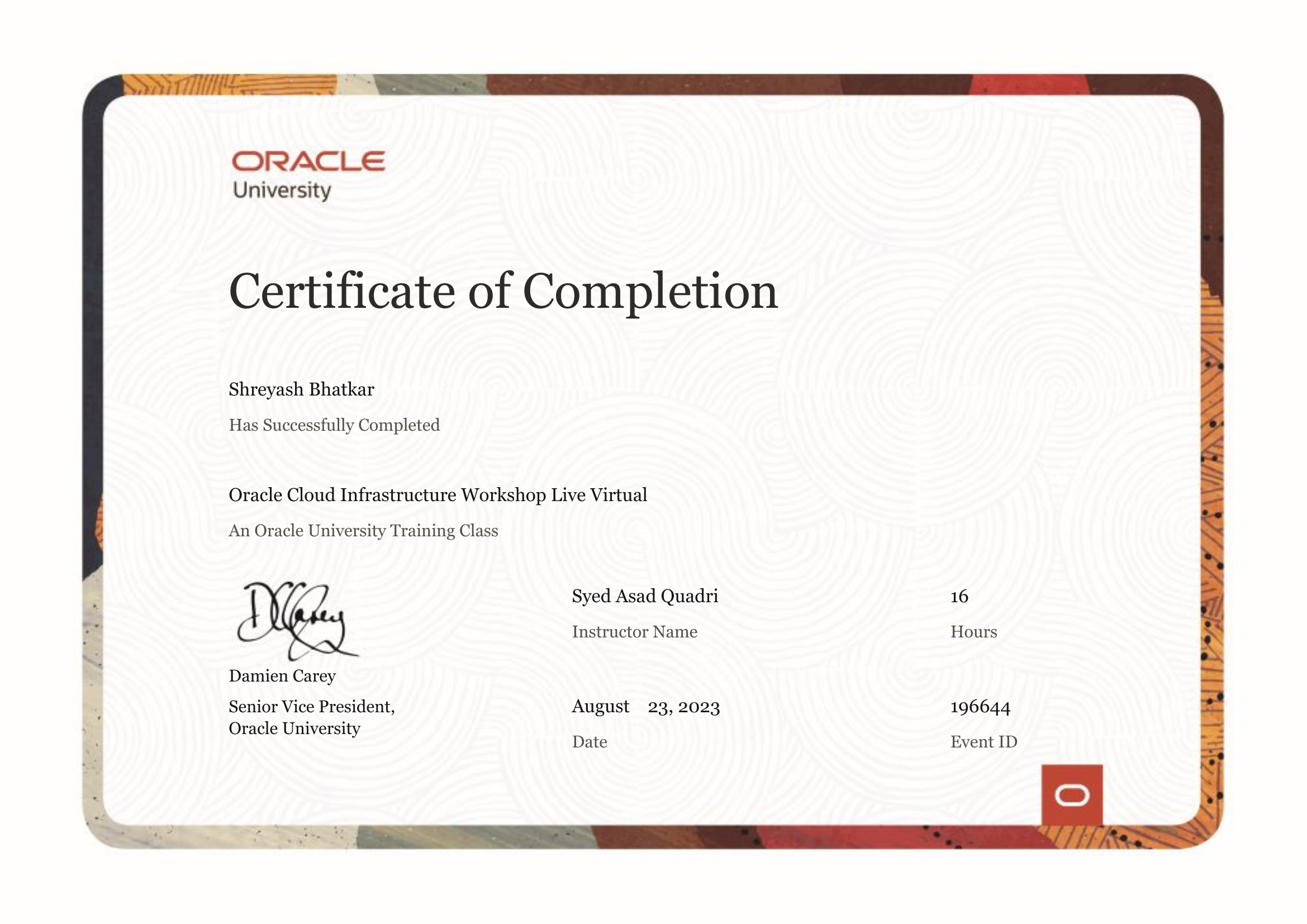 OCI — Intro Certification